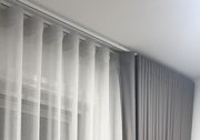 Double S-Fold Curtains & Decora Blinds